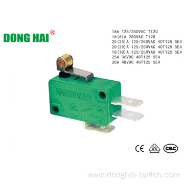 Short Metal Hinge Roller Lever Micro Switch